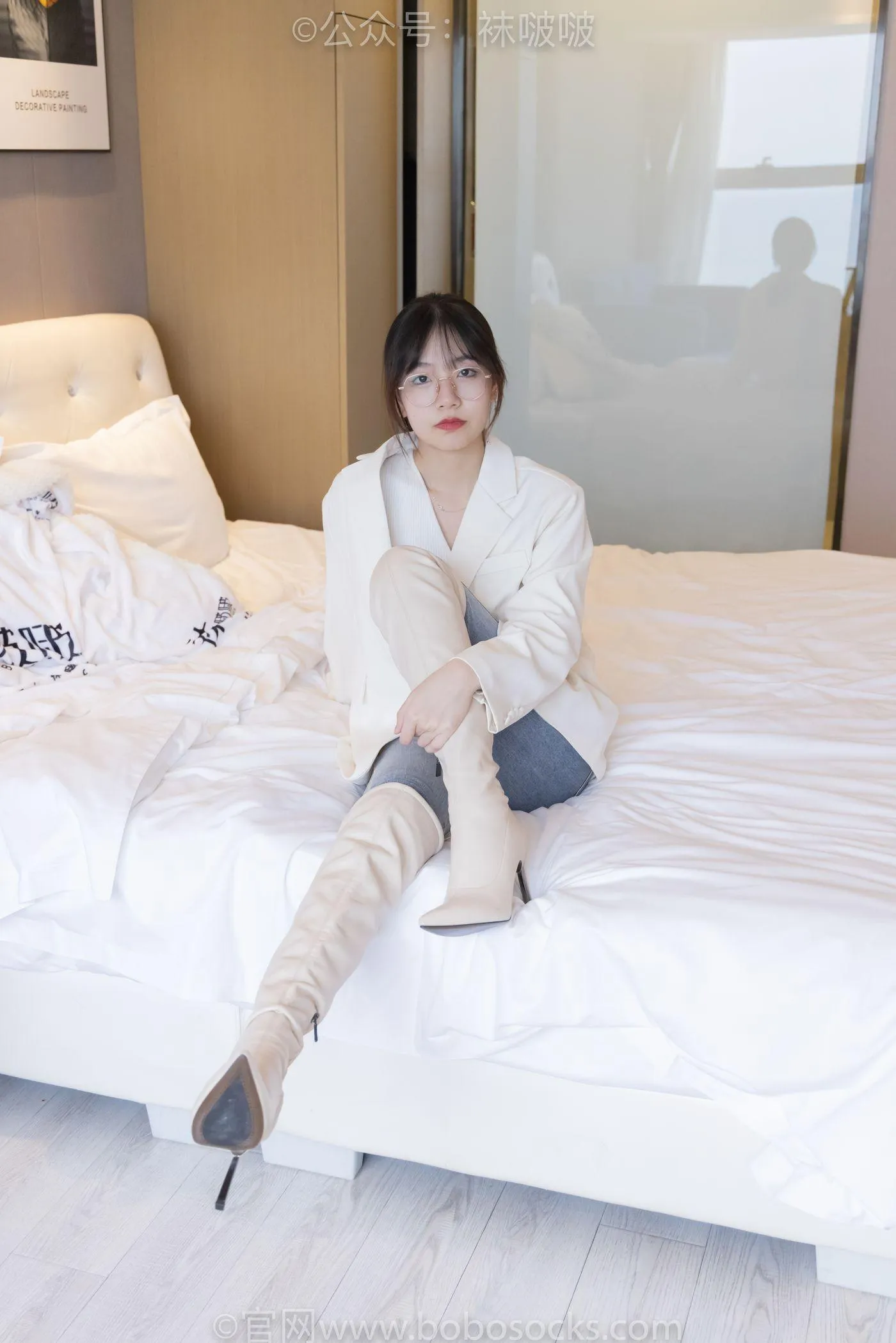 [BoBoSocks袜啵啵]NO.050 小甜豆-高跟长靴、白棉袜 [175P]插图3